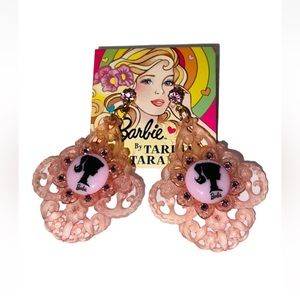 NWT Tarina Tarantino Pink Barbie Cameo Earrings Rare